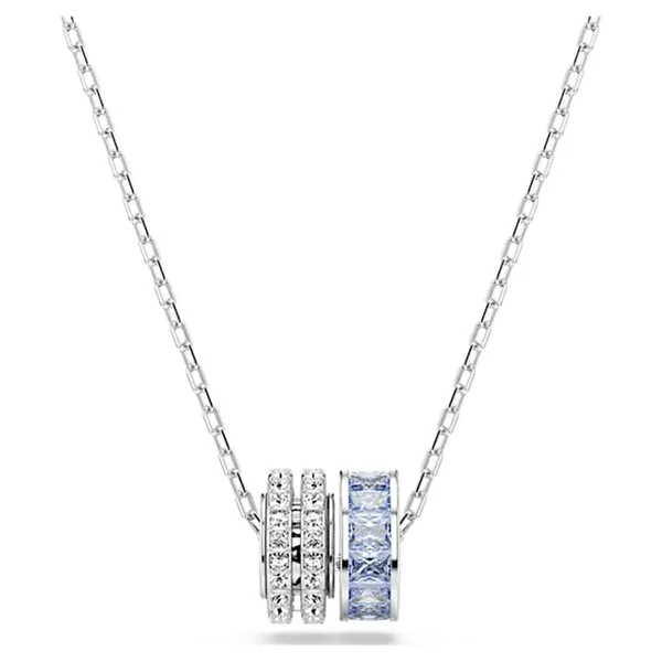 Dây Chuyền Nữ Swarovski Mixed Cuts Love Is Around Blue Rhodium Plated 5690042 Màu Xanh Bạc