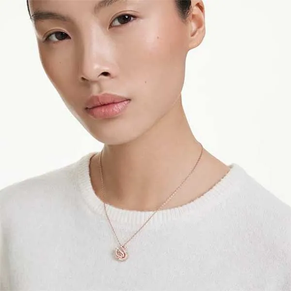 Dây Chuyền Nữ Swarovski Pendant Mixed Cuts, Swan, Pink 5732414 Màu Vàng Hồng