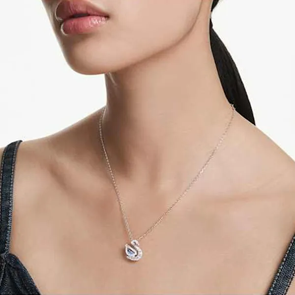 Dây Chuyền Nữ Swarovski Swan Pendant Mixed Cuts Swan Blue 5723389 Màu Bạc Xanh