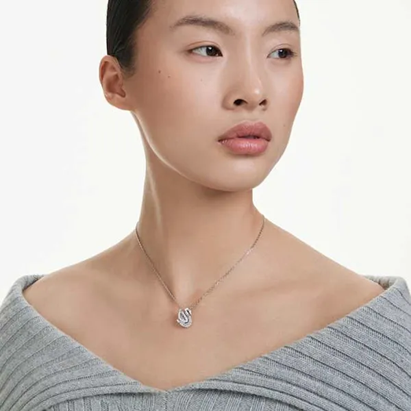 Dây Chuyền Nữ Swarovski Swan Pendant Mixed Cuts Swan White 5732412 Màu Trắng Bạc