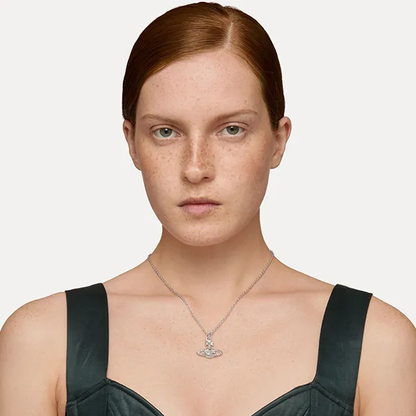 Dây Chuyền Vivienne Westwood Mini Bas Relief Pendant Necklace Màu Bạc
