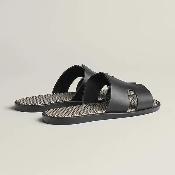 Dép Hermès Izmir Sandal Black Màu Đen Size 43