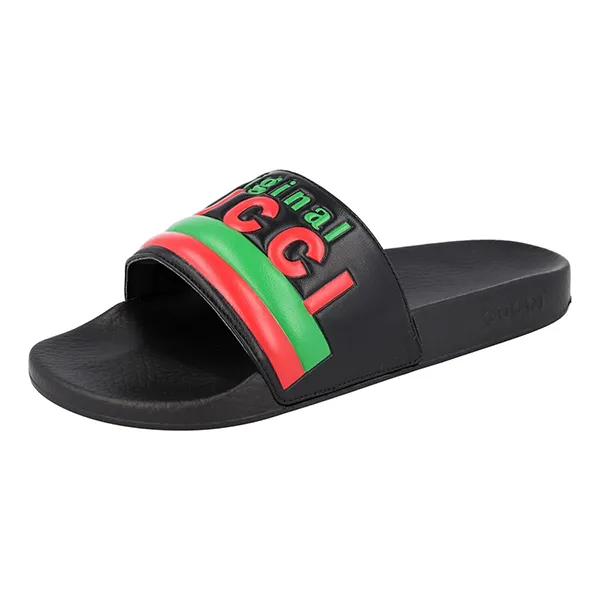 Dép Nam Gucci Luxury Sandal Shoes 632183 Black Leather Màu Đen Size 39
