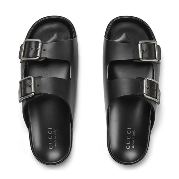 Dép Nam Gucci Men’s Sandal With Buckles Màu Đen Size 39