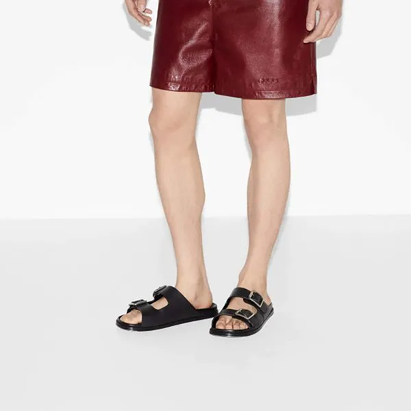 Dép Nam Gucci Men’s Sandal With Buckles Màu Đen Size 39
