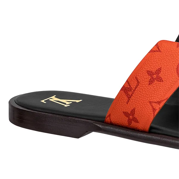 Dép Nam Louis Vuitton LV Oasis Mule 1AANCY Màu Cam Đen Size 5