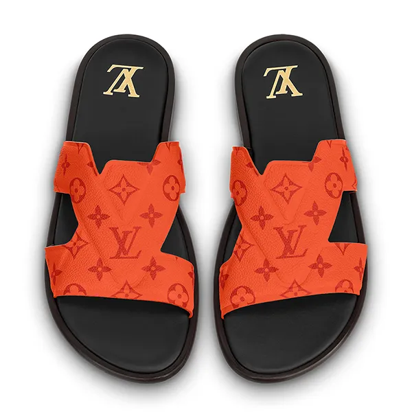 Dép Nam Louis Vuitton LV Oasis Mule 1AANCY Màu Cam Đen Size 5