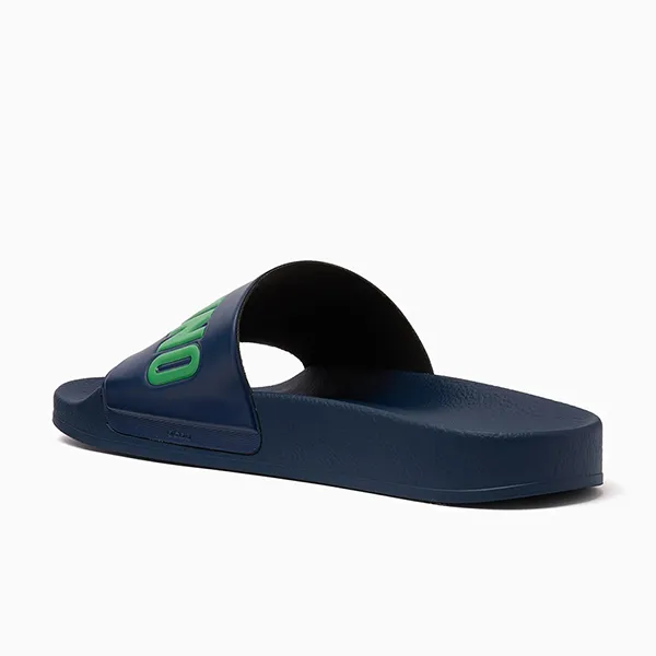 Dép Nam Moschino Logo Slides In Rubber Màu Xanh Blue Size 39