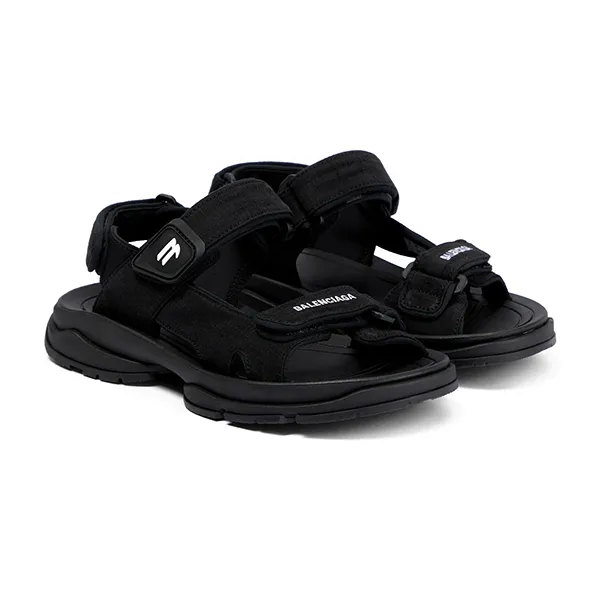 Dép Sandal Balenciaga Black Fabric Ankle Strap Sandals Màu Đen Size 36 - Dép - Vua Hàng Hiệu