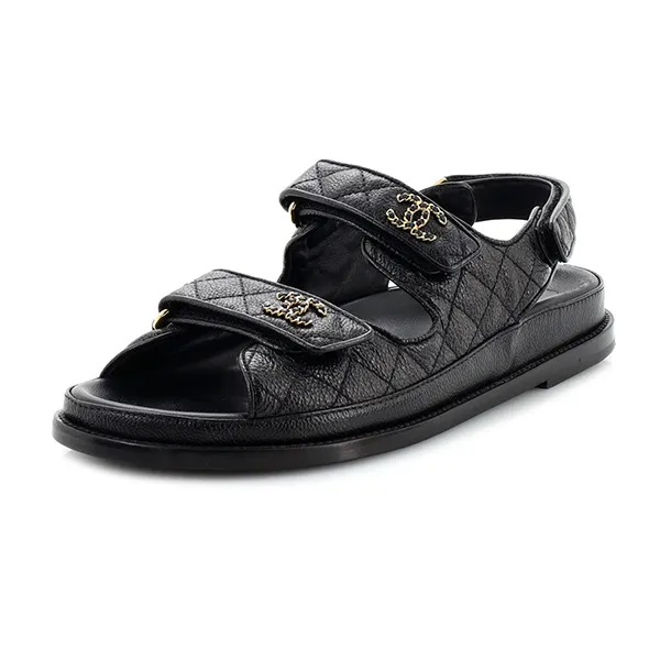 Dép Sandal Nữ Chanel Quilted Dad Sandal Black Màu Đen Size 38 - Dép - Vua Hàng Hiệu