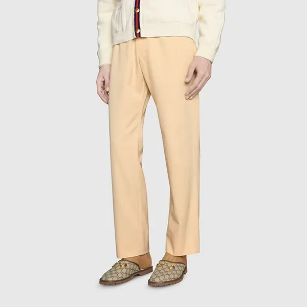 Dép Sục Nữ Gucci Slipper Horsebit 655571-96G60-9762 Màu Be Nâu Size 41