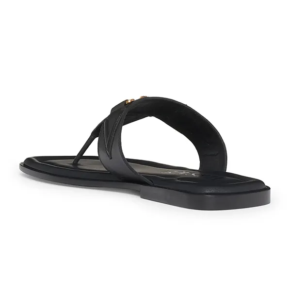 Dép Xỏ Ngón Versace Biggie Medusa Flip Flop In Black Gold 1008314 Màu Đen Size 40