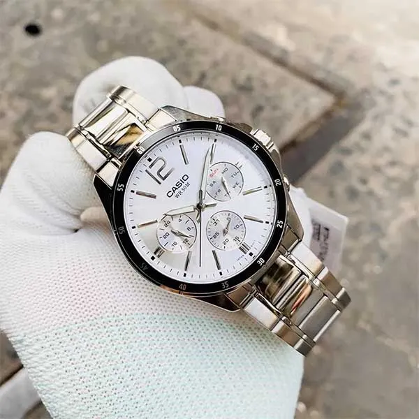 Đồng Hồ Nam Casio MTP-1374D-7AVDF Màu Bạc Trắng - Đồng hồ - Vua Hàng Hiệu