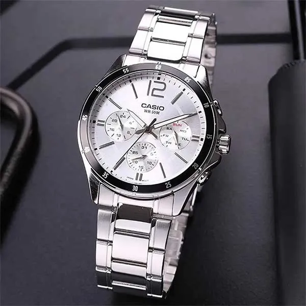 Đồng Hồ Nam Casio MTP-1374D-7AVDF Màu Bạc Trắng - Đồng hồ - Vua Hàng Hiệu