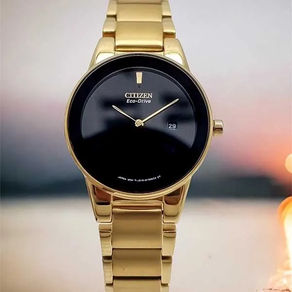 Đồng Hồ Nữ Citizen Eco Drive GA1052-55E Màu Đen - Vàng - Đồng hồ - Vua Hàng Hiệu