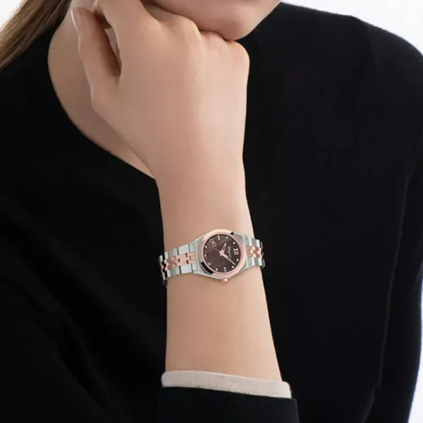 Đồng Hồ Đôi Salvatore Ferragamo Vega New Diamond Watch SFKI00423/SFKJ00423 Màu Demi Mặt Nâu