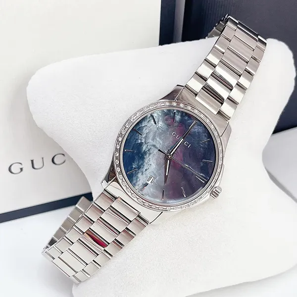 Đồng Hồ Gucci G-Timeless Diamond Watch 38mm YA126458 Màu Bạc
