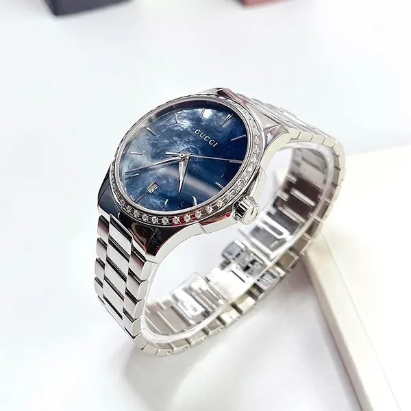 Đồng Hồ Gucci G-Timeless Diamond Watch 38mm YA126458 Màu Bạc