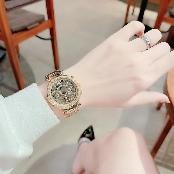 Đồng Hồ Nữ Guess Ladies Analog Clear Dial Watch GW0403L2 Màu Vàng