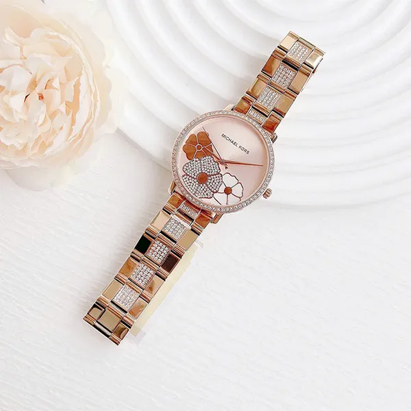 Đồng Hồ Nữ Michael Kors Quartz Jaryn Pavé MK3865 Màu Vàng Hồng