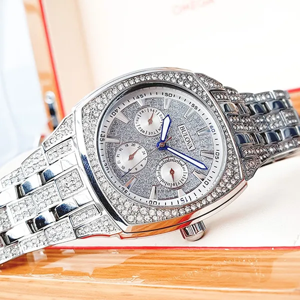 Đồng Hồ Nam Bulova Quartz 96C002 Phantom Swarovski Watch 40mm Màu Bạc - Đồng hồ - Vua Hàng Hiệu