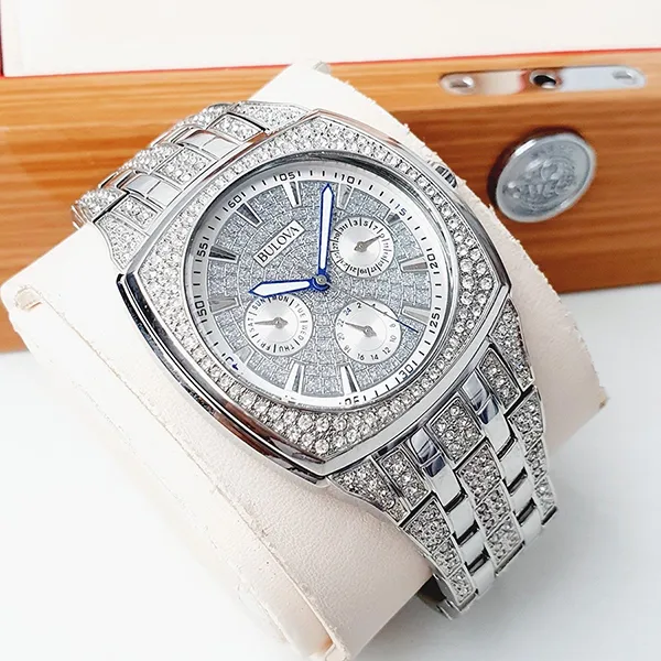 Đồng Hồ Nam Bulova Quartz 96C002 Phantom Swarovski Watch 40mm Màu Bạc - Đồng hồ - Vua Hàng Hiệu