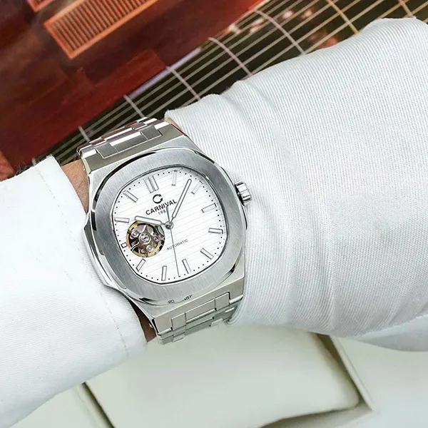 Đồng Hồ Nam Carnival 8128G1-VT-T Watch Màu Bạc