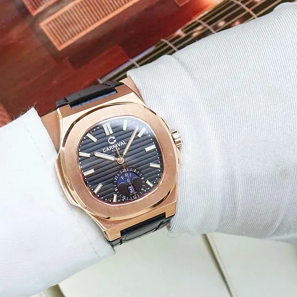 Đồng Hồ Nam Carnival Automatic 8110G1-VH-DD-D Màu Đen Vàng Hồng