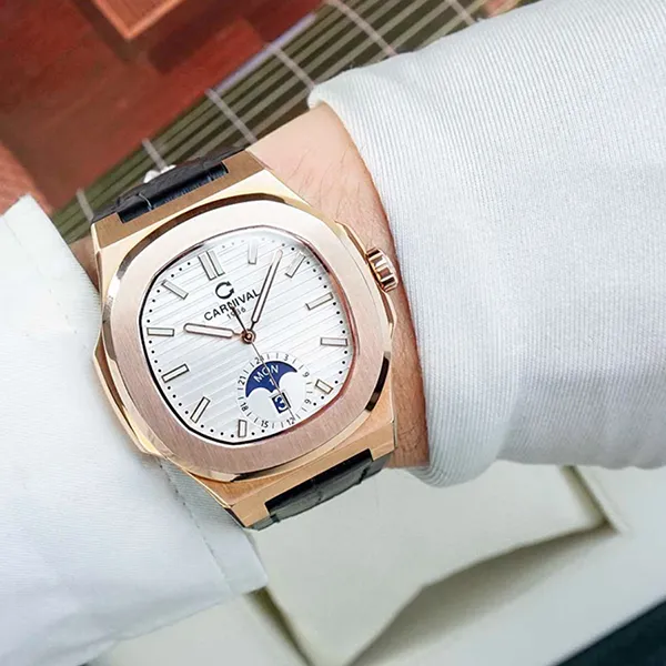 Đồng Hồ Nam Carnival Automatic 8110G1-VH-DD-T Màu Đen Vàng Hồng - Đồng hồ - Vua Hàng Hiệu