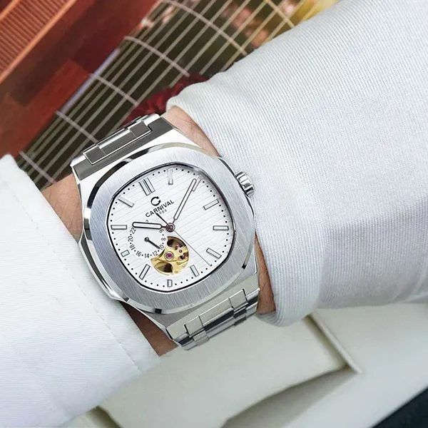 Đồng Hồ Nam Carnival Automatic 8159G-VT-T Màu Bạc