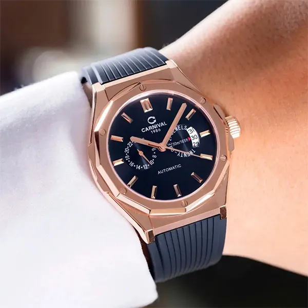 Đồng Hồ Nam Carnival Automatic 8188G-VH-DCS-D Màu Đen Vàng Hồng - Đồng hồ - Vua Hàng Hiệu