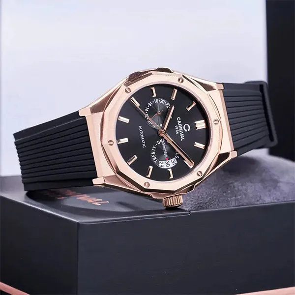 Đồng Hồ Nam Carnival Automatic 8188G-VH-DCS-D Màu Đen Vàng Hồng - Đồng hồ - Vua Hàng Hiệu