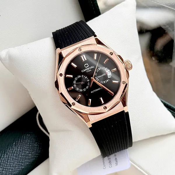 Đồng Hồ Nam Carnival Automatic 8188G-VT-DCS-D (8188G) Màu Đen - Vàng Hồng