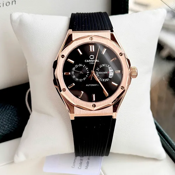 Đồng Hồ Nam Carnival Automatic 8188G-VT-DCS-D (8188G) Màu Đen - Vàng Hồng