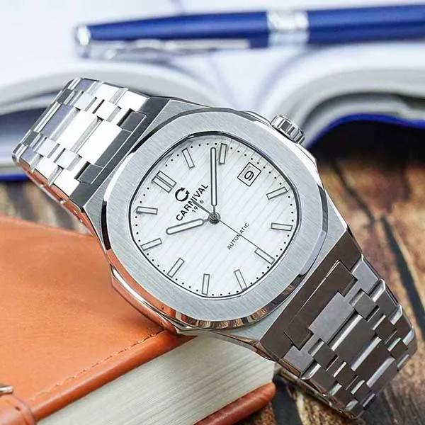 Đồng Hồ Nam Carnival Automatic Watch 8108G1-VT-T Màu Bạc