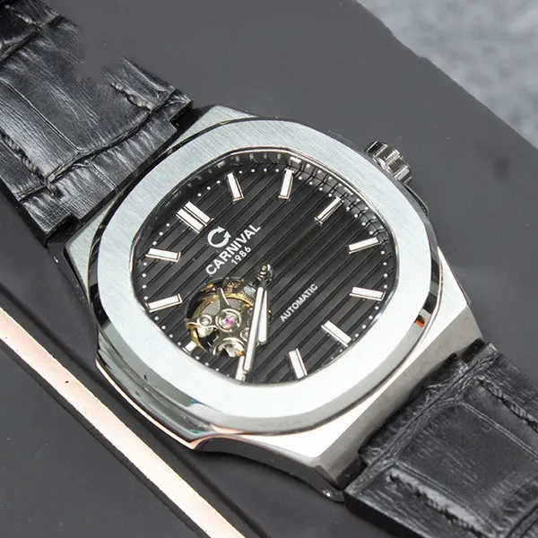 Đồng Hồ Nam Carnival Automatic Watch 8128G1-VT-DD-D Màu Đen Bạc