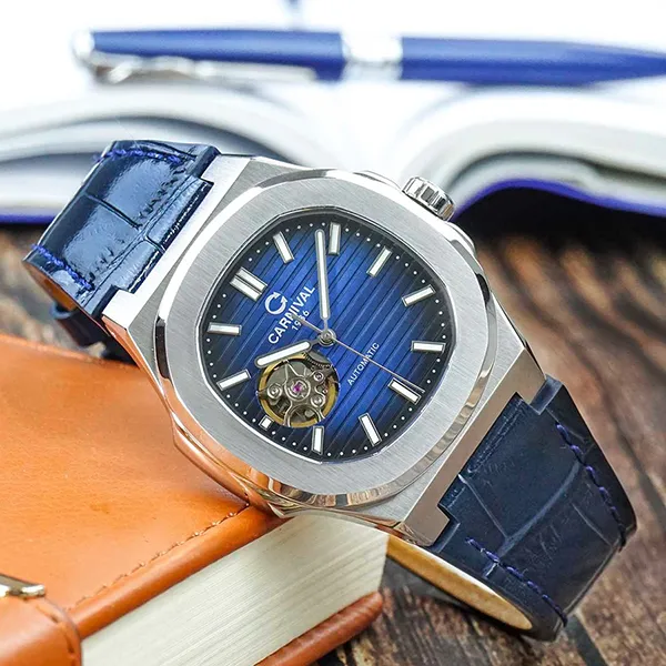 Đồng Hồ Nam Carnival Automatic Watch 8128G1-VT-DD-X Màu Xanh Bạc