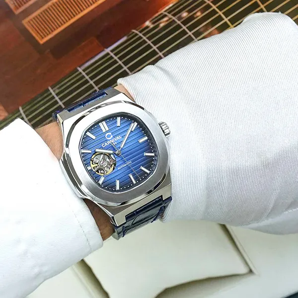 Đồng Hồ Nam Carnival Automatic Watch 8128G1-VT-DD-X Màu Xanh Bạc