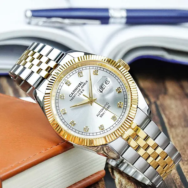 Đồng Hồ Nam Carnival Automatic Watch 8131G-CV-T Màu Demi Mặt Bạc