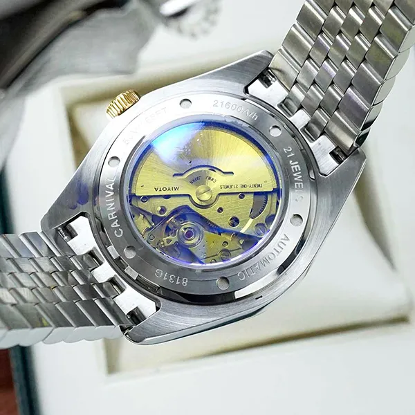 Đồng Hồ Nam Carnival Automatic Watch 8131G-CV-XL Màu Bạc/Xanh Lá