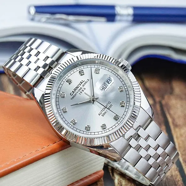 Đồng Hồ Nam Carnival Automatic Watch 8131G-VT-T Màu Bạc