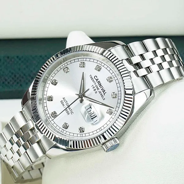 Đồng Hồ Nam Carnival Automatic Watch 8131G-VT-T Màu Bạc