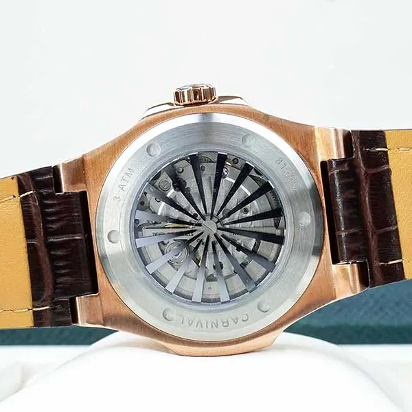 Đồng Hồ Nam Carnival Automatic Watch 8158G-VH-DD-T Màu Nâu/Trắng