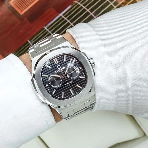 Đồng Hồ Nam Carnival Automatic Watch 8158G-VT-D Màu Bạc/Đen