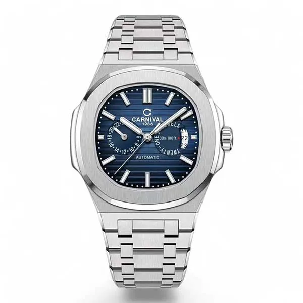 Đồng Hồ Nam Carnival Automatic Watch 8158G-VT-X Màu Bạc/Xanh