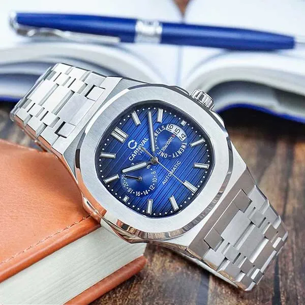 Đồng Hồ Nam Carnival Automatic Watch 8158G-VT-X Màu Bạc/Xanh