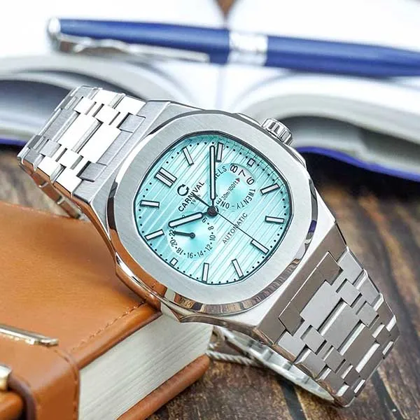Đồng Hồ Nam Carnival Automatic Watch 8158G-VT-XD Màu Bạc/Xanh Ngọc