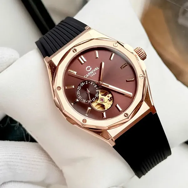 Đồng Hồ Nam Carnival Automatic Watch 8189G-VH-DCS-N Màu Đen/Nâu - Đồng hồ - Vua Hàng Hiệu