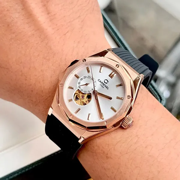 Đồng Hồ Nam Carnival Automatic Watch 8189G-VH-DCS-T Màu Đen/Trắng - Đồng hồ - Vua Hàng Hiệu