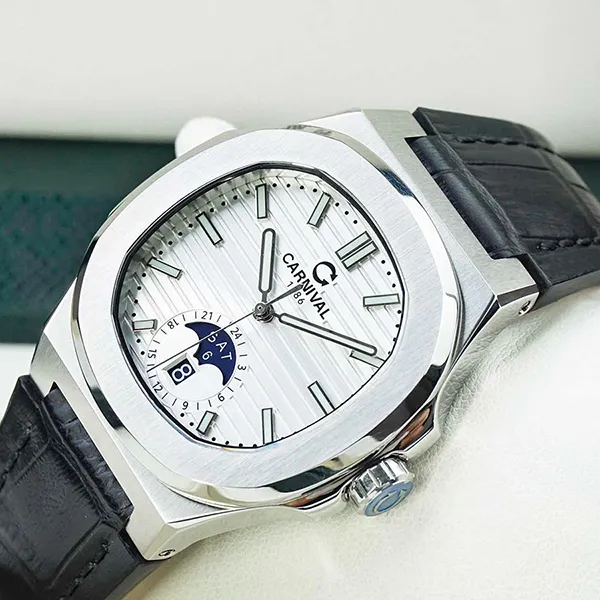 Đồng Hồ Nam Carnival Silver Dial Watch 8110G1-VT-DD-T Màu Bạc - Đồng hồ - Vua Hàng Hiệu